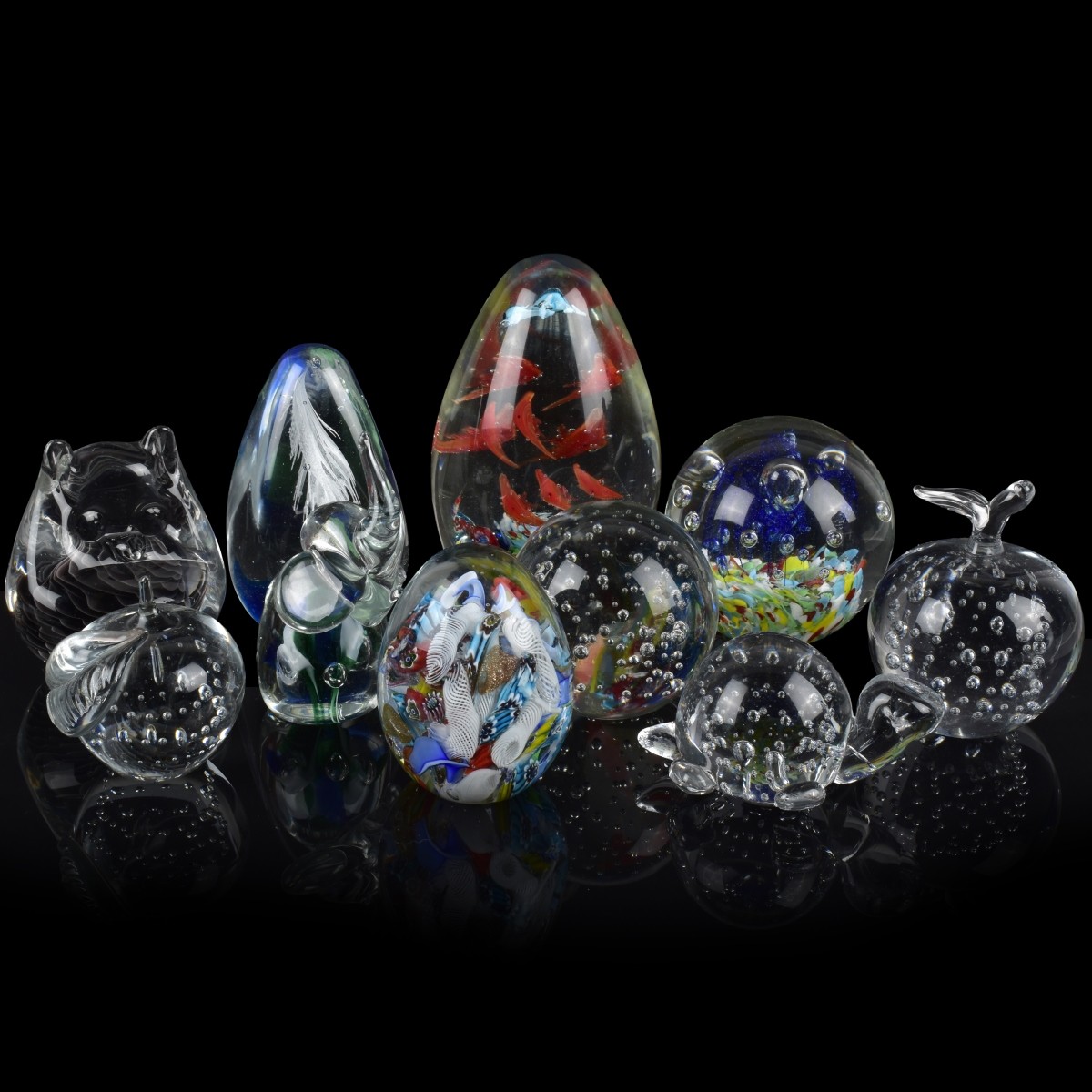 Collection of Vintage Glass Paperweights