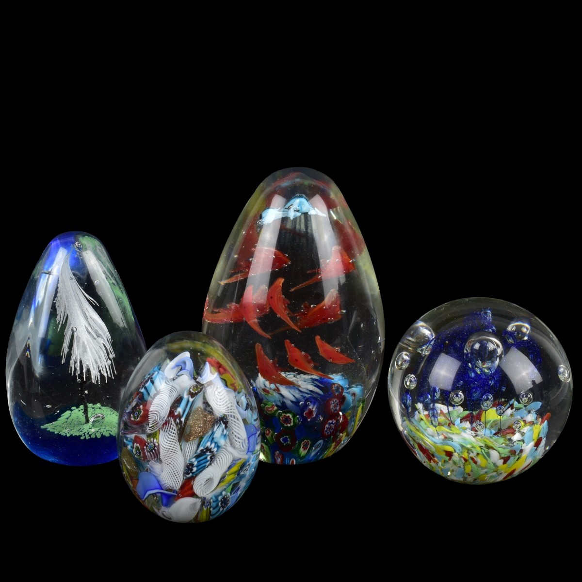 Collection of Vintage Glass Paperweights