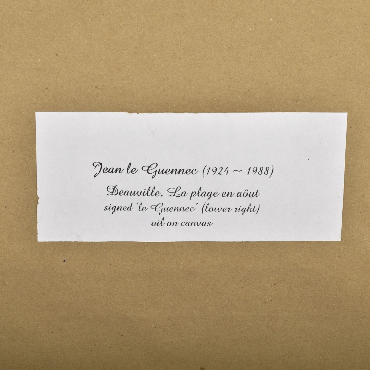 Jean Le Guennec, French (1924-1988)