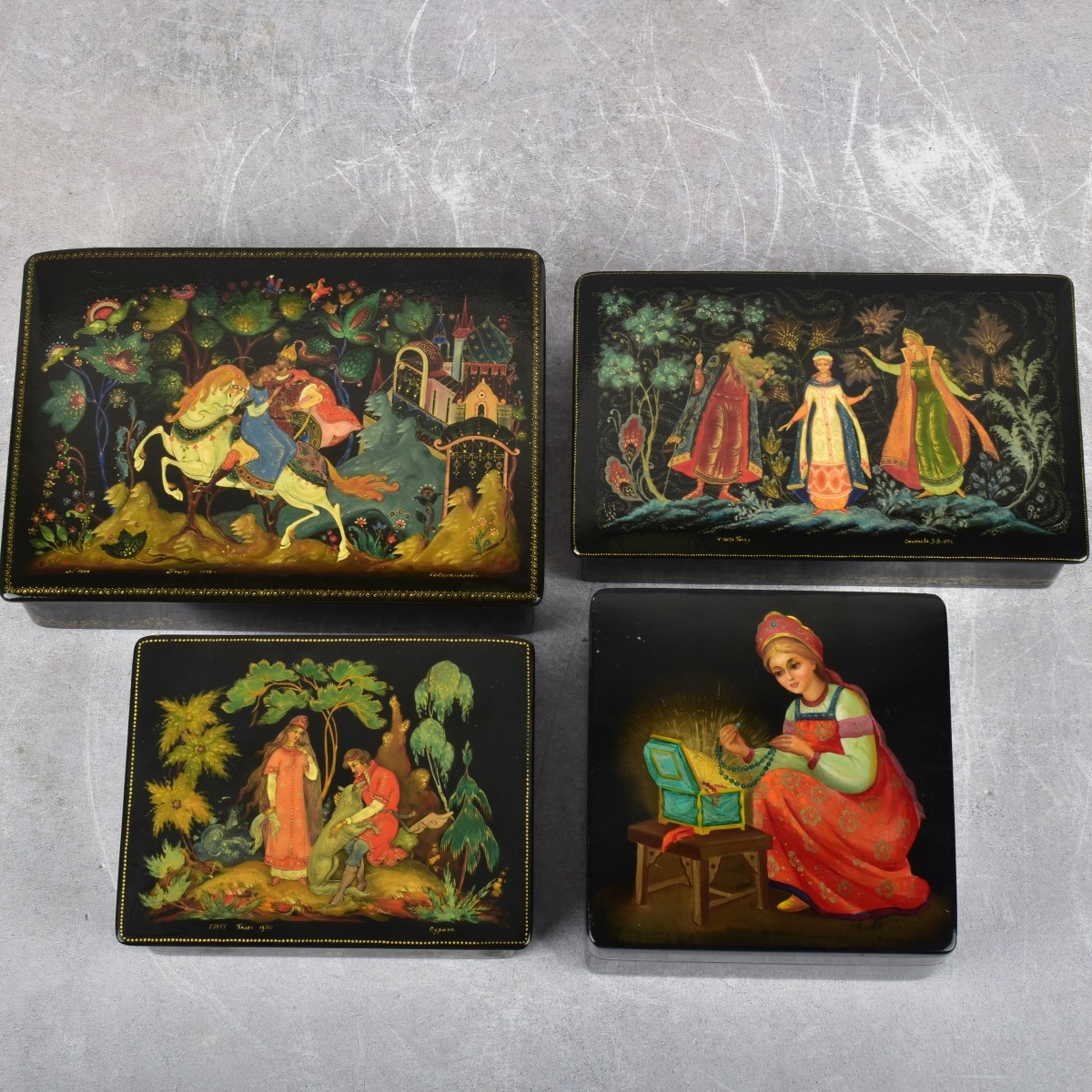Vintage Russian Paper Mache Boxes