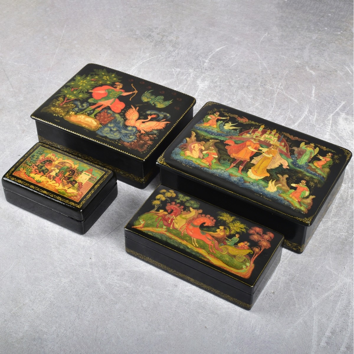 Vintage Russian Paper Mache Boxes