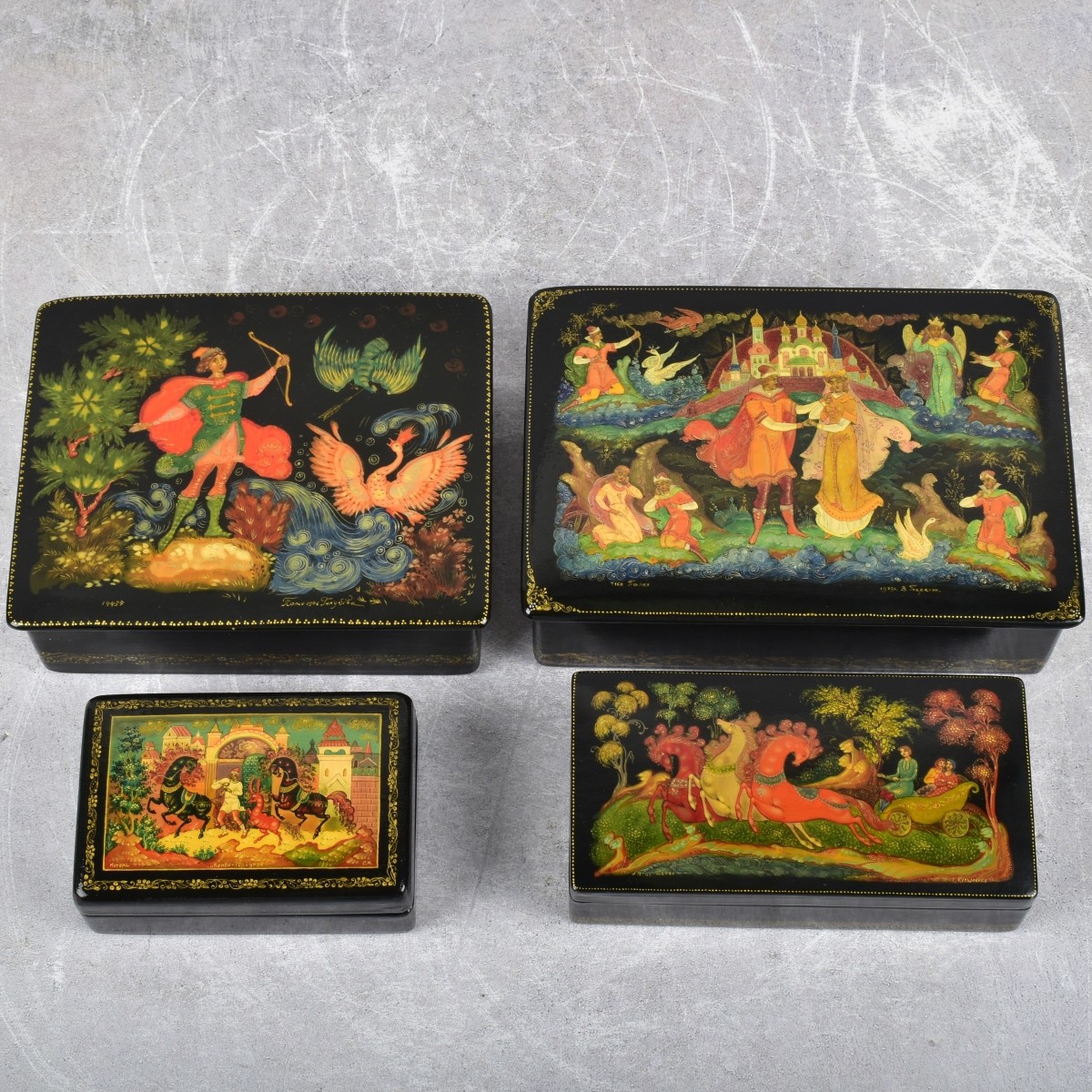 Vintage Russian Paper Mache Boxes