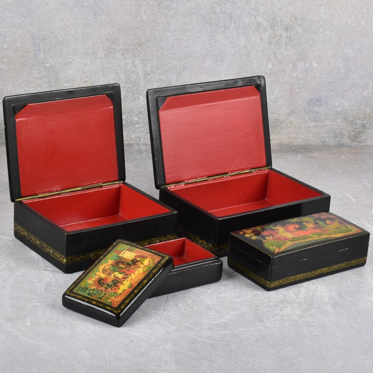 Vintage Russian Paper Mache Boxes