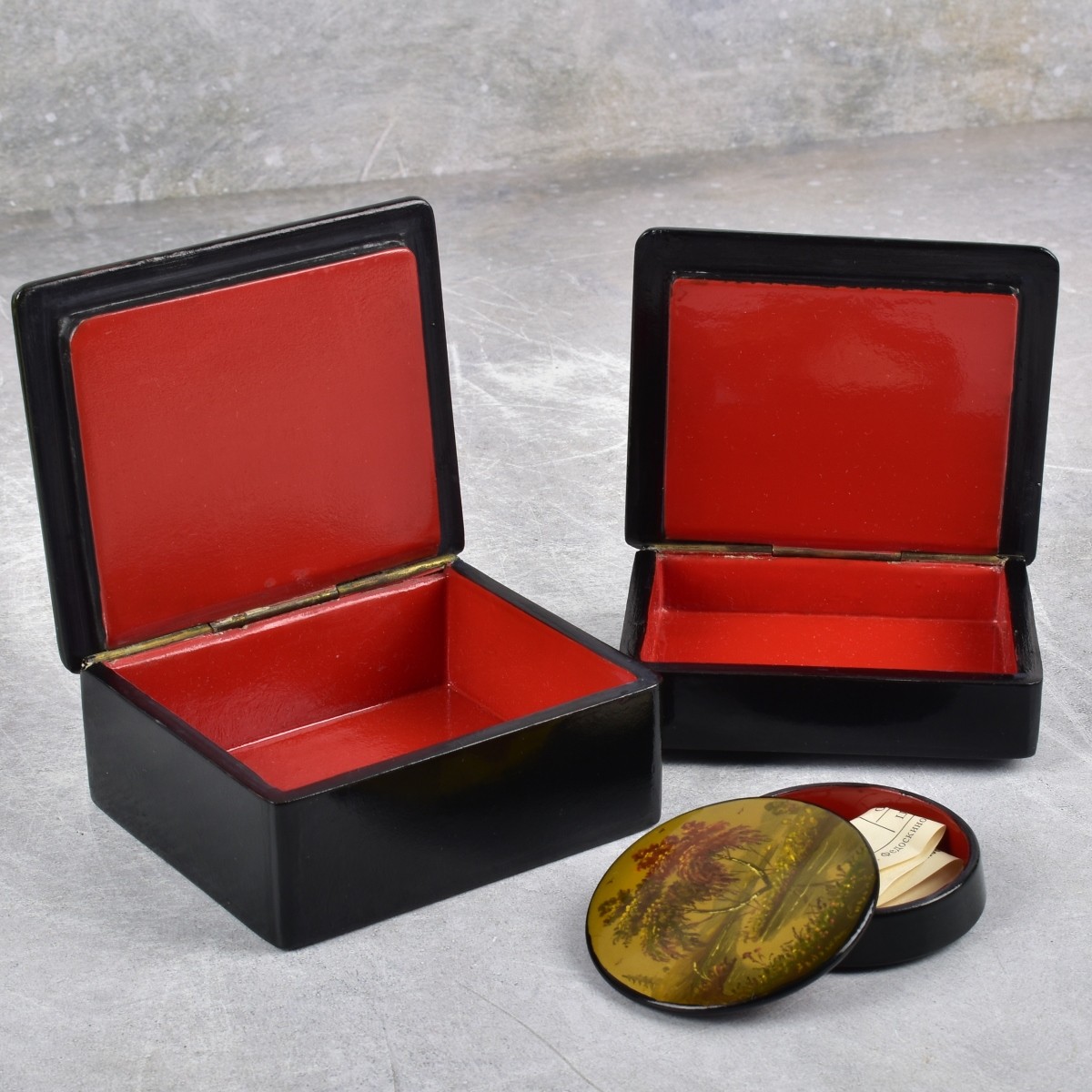 Vintage Russian Paper Mache Boxes