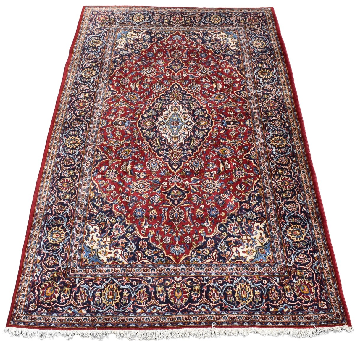 Semi-antique Persian Kashan Rug