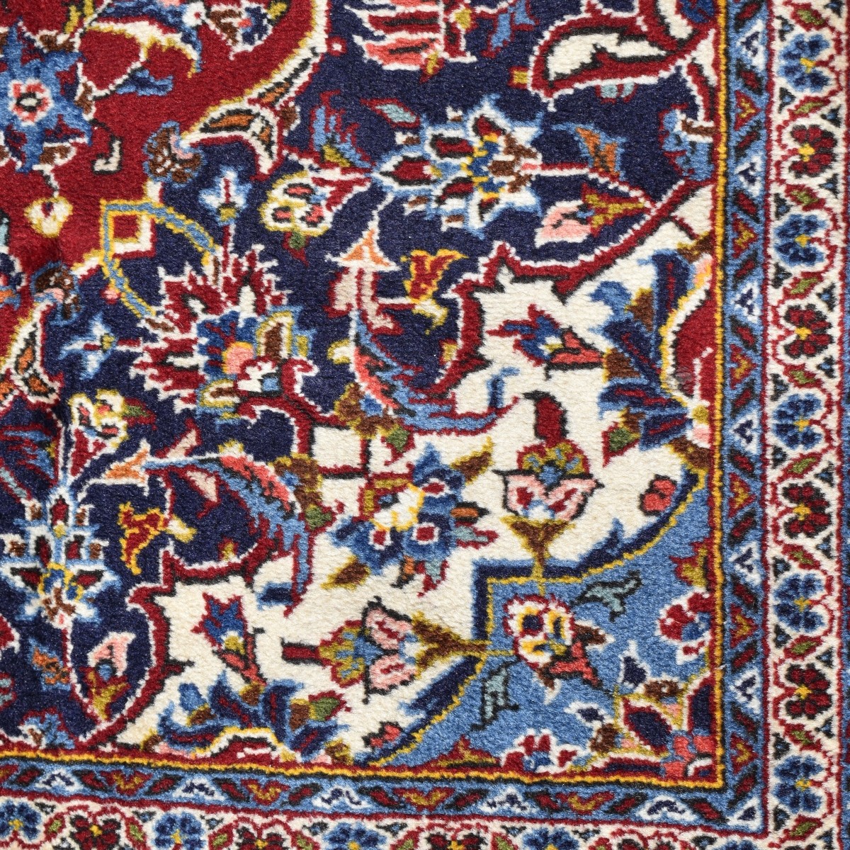 Semi-antique Persian Kashan Rug