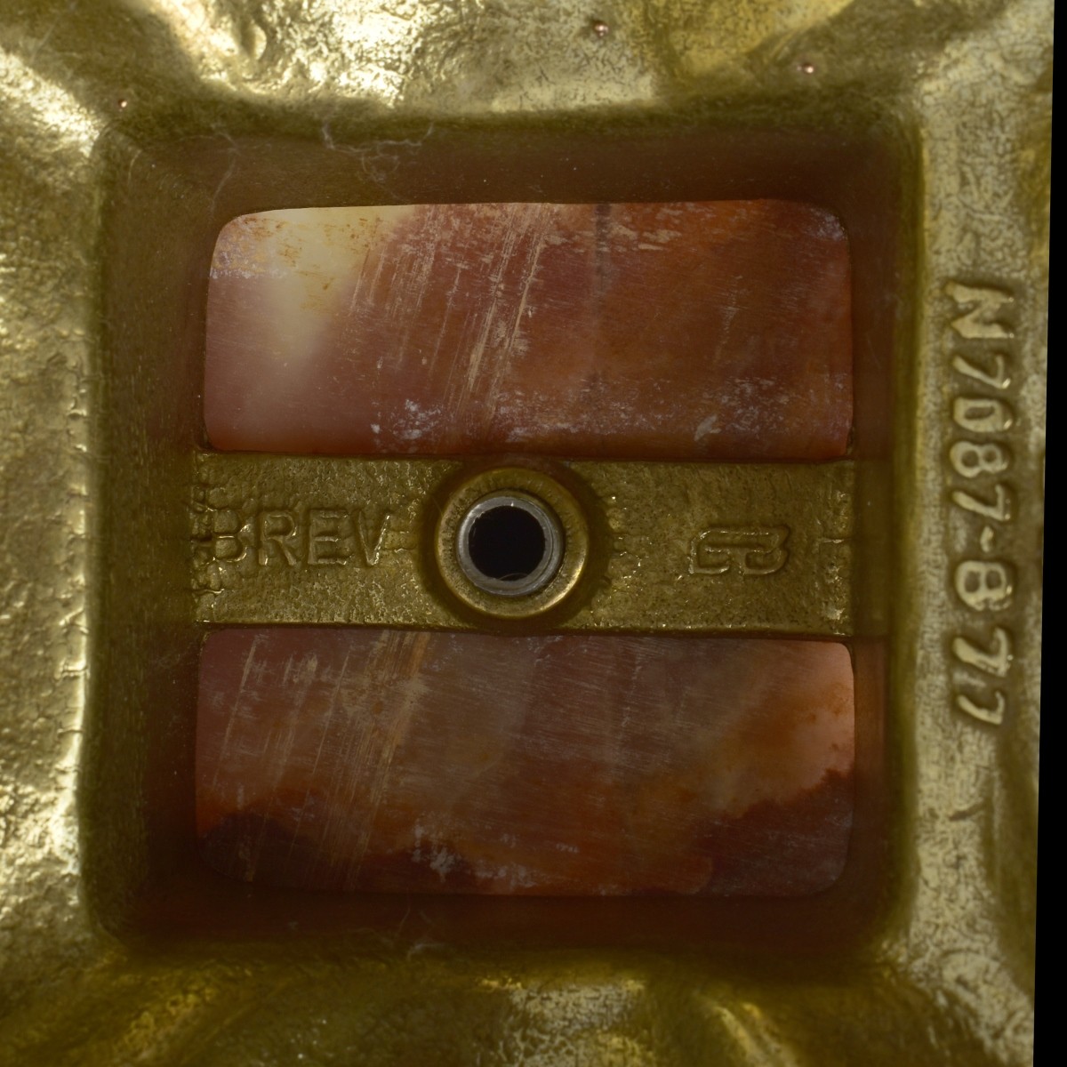 Brass and Pink Onyx Garniture Set