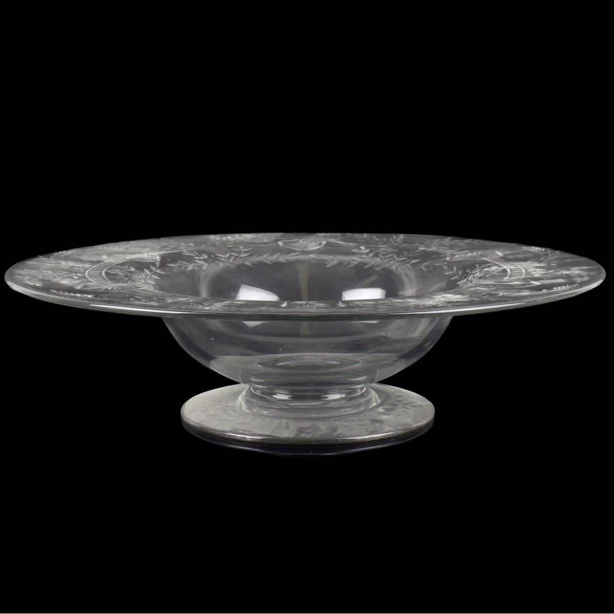Vintage Floral Etched Glass