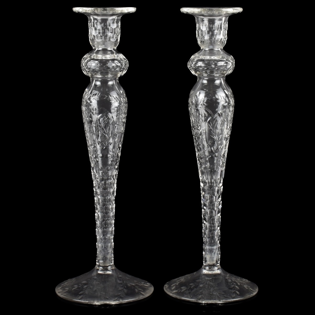 Vintage Floral Etched Glass