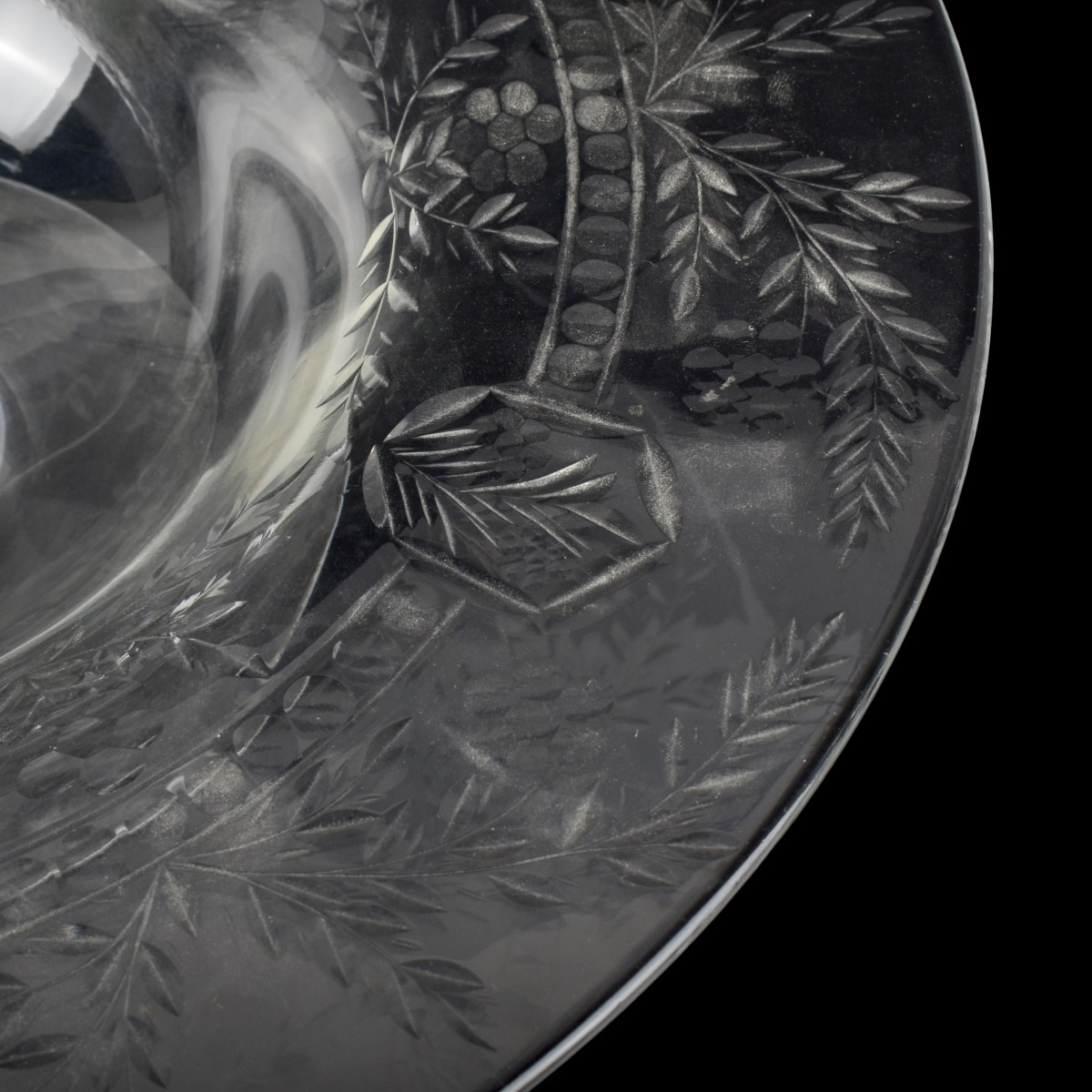 Vintage Floral Etched Glass