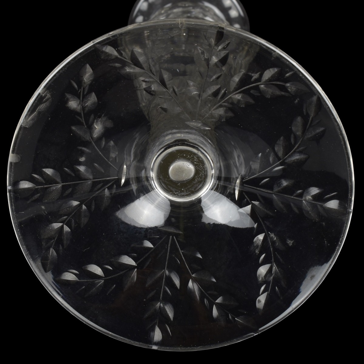 Vintage Floral Etched Glass