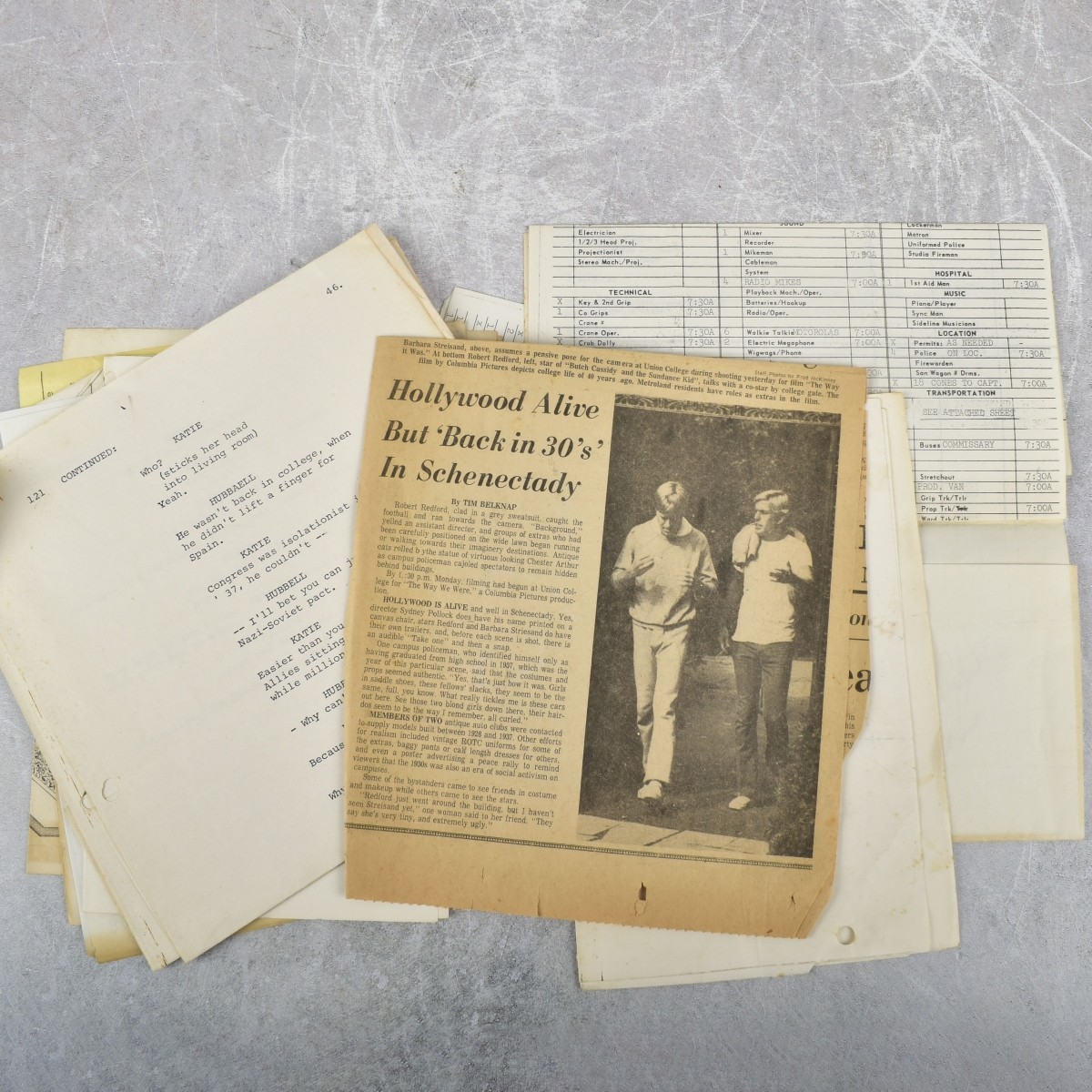 "The Way We Were" Screenplay