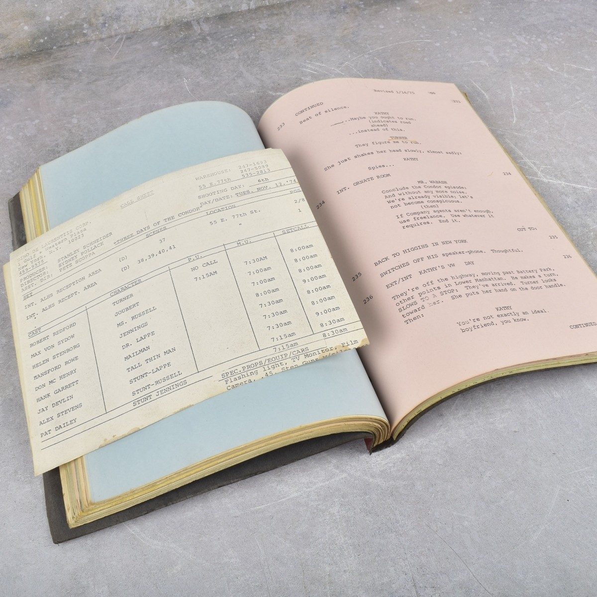 "Six Days Of The Condor" Screenplay