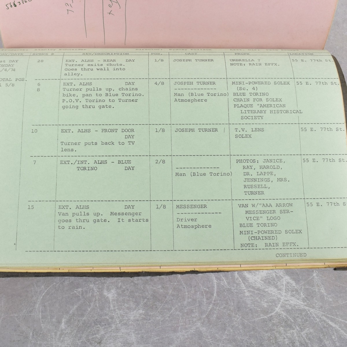 "Six Days Of The Condor" Screenplay