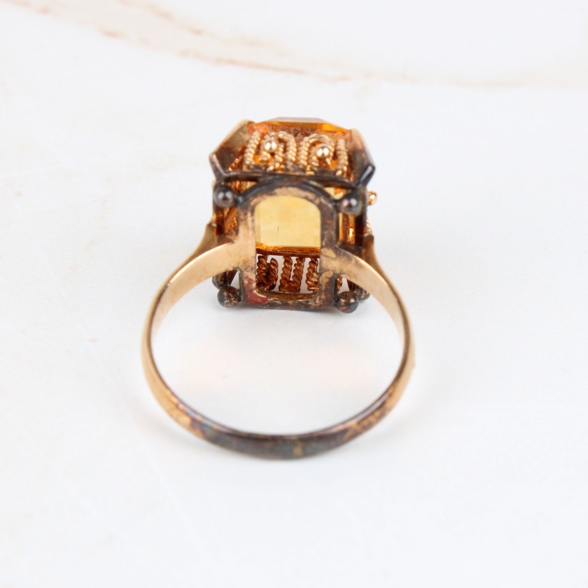 Gemstone and 14K Ear Studs and Ring