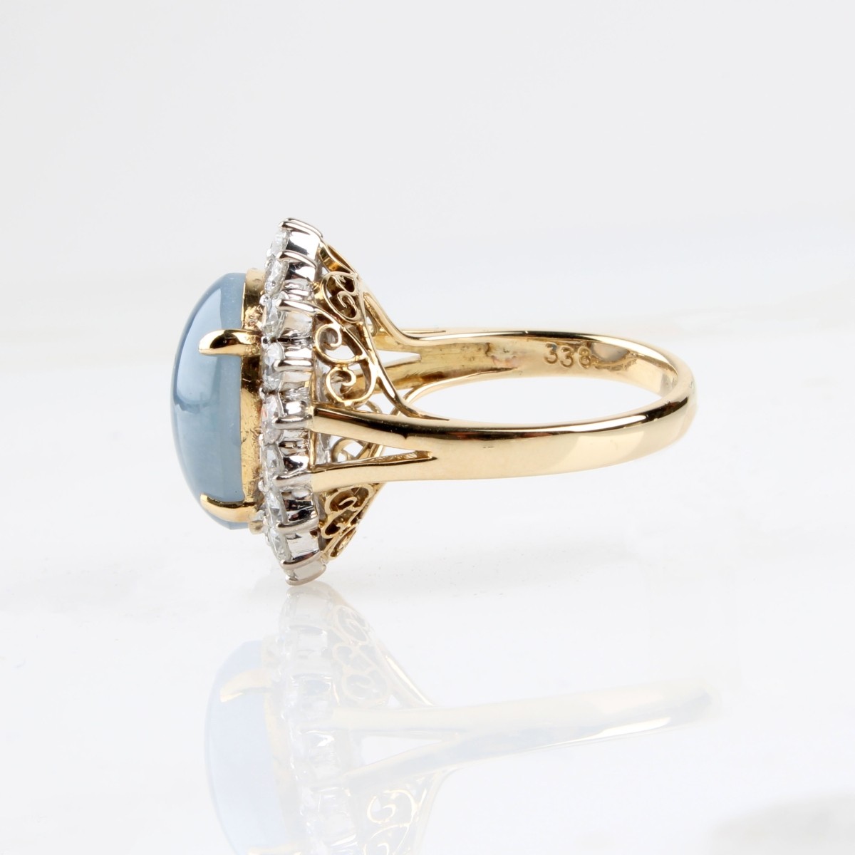 GIA Sapphire, Diamond and 18K Ring