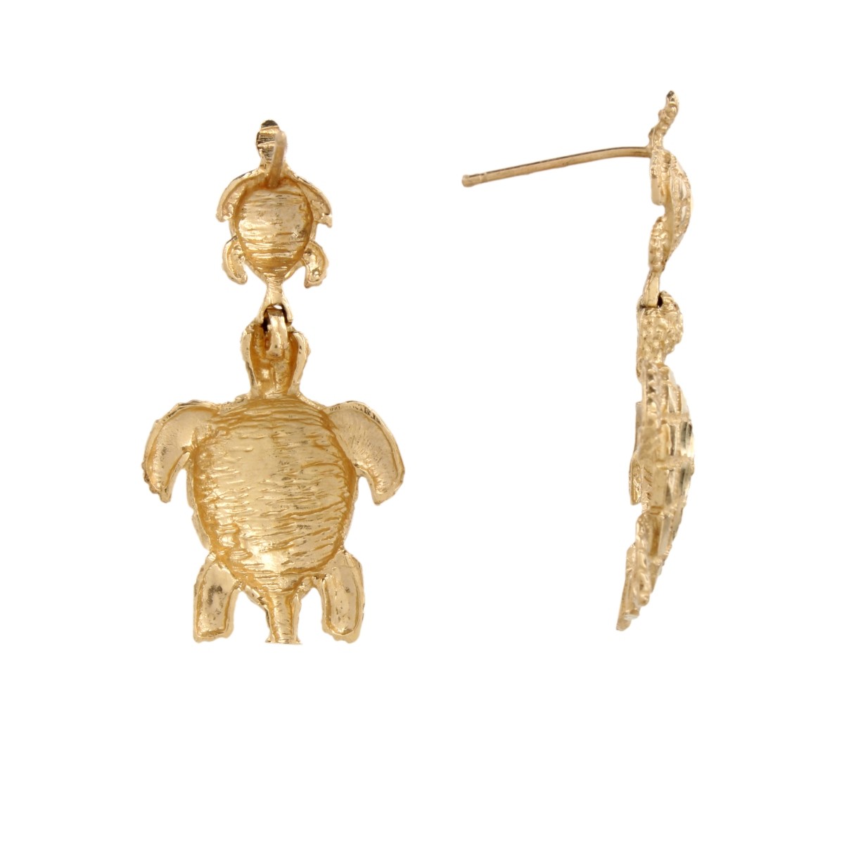 14K Turtle Earrings
