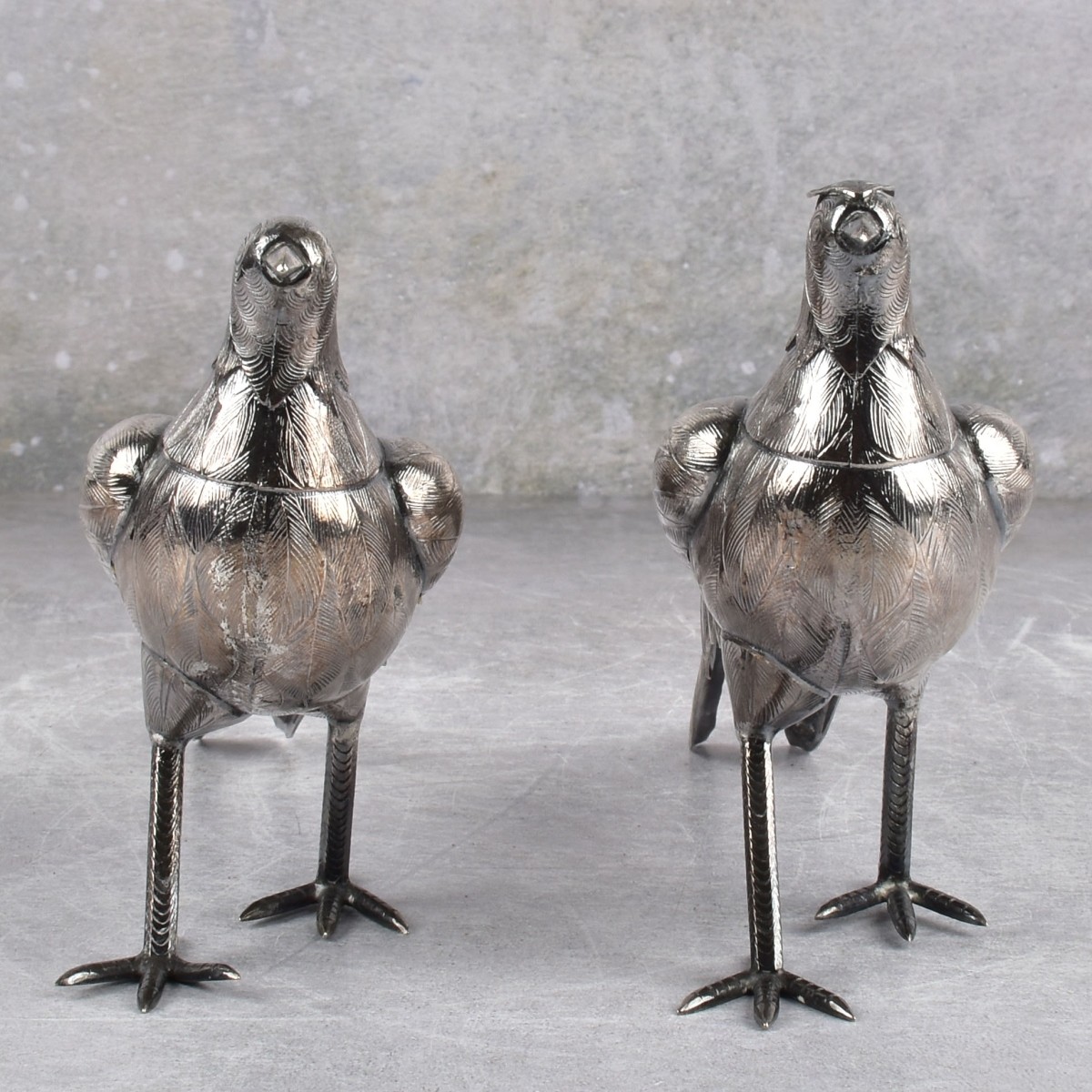 Vintage Pair of Sterling Silver Pheasants
