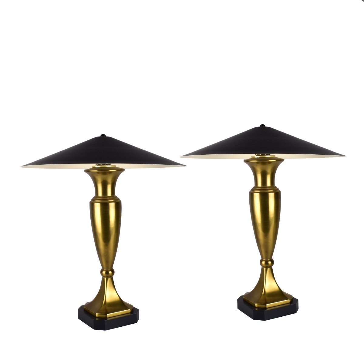 Mid-Century Baluster Shape Brass Lamps