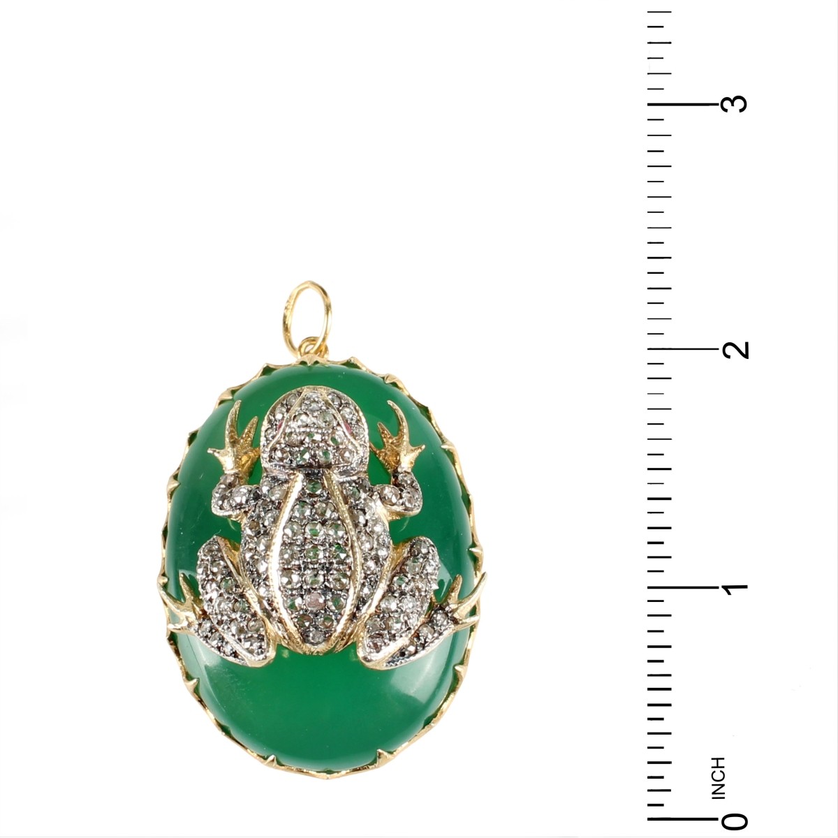 Diamond, Spinel and Onyx Frog Pendant