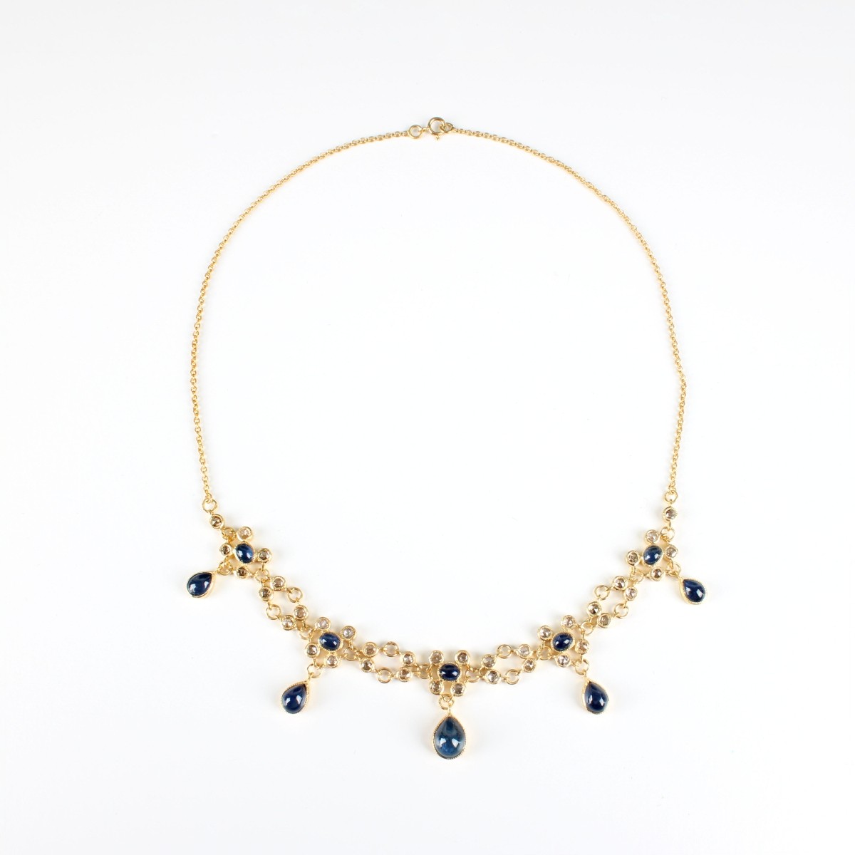 Sapphire, Diamond and Vermeil Necklace