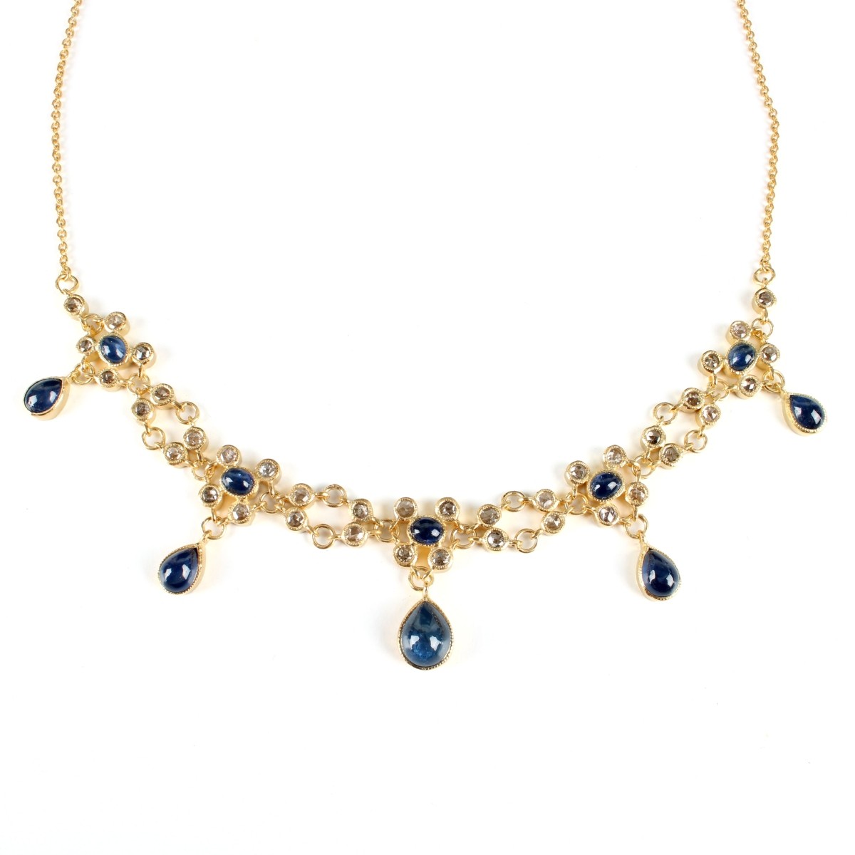 Sapphire, Diamond and Vermeil Necklace