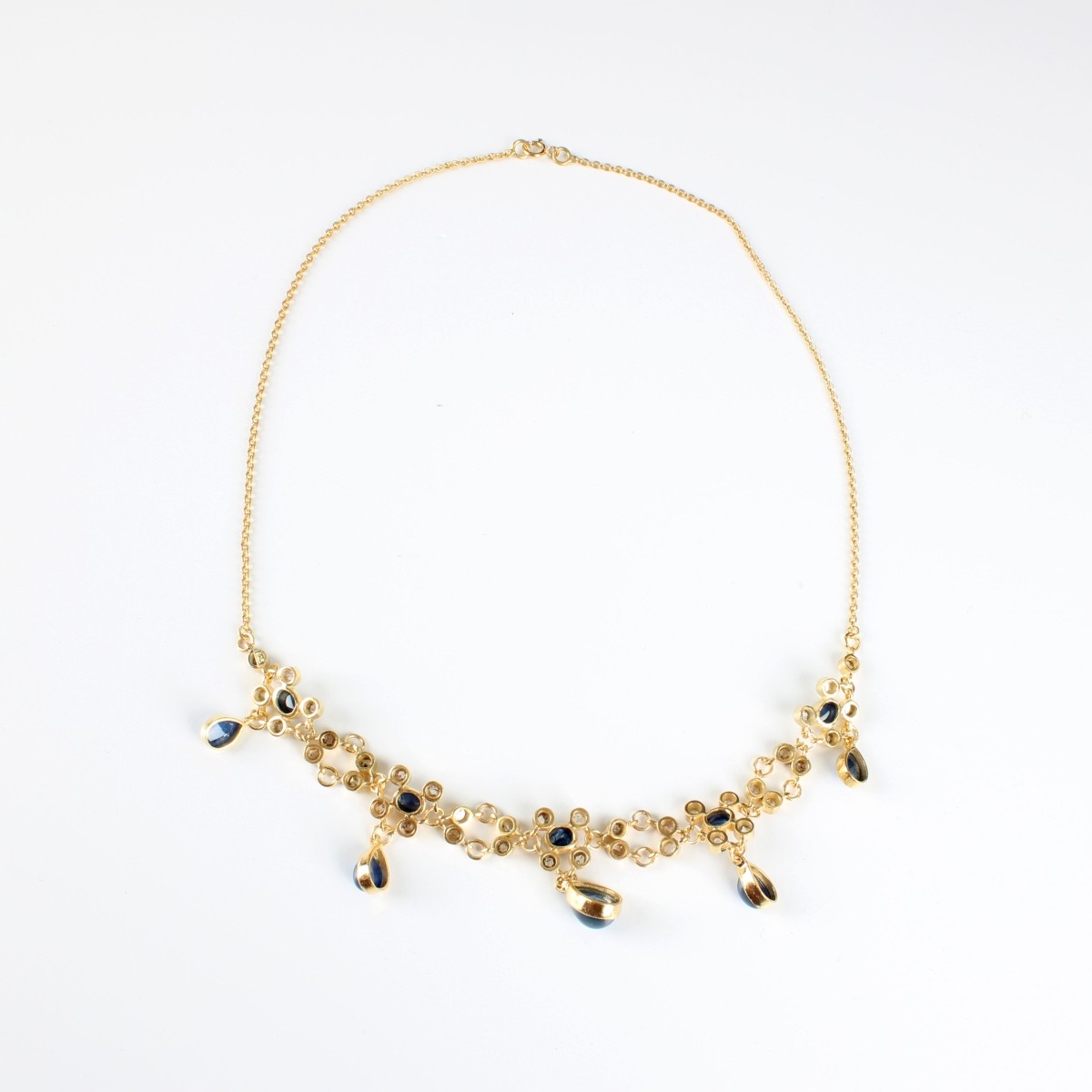 Sapphire, Diamond and Vermeil Necklace