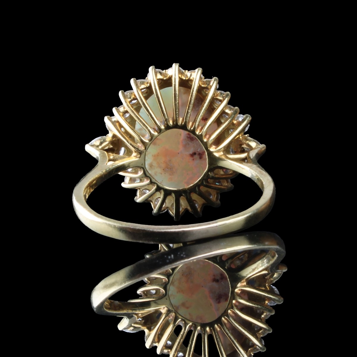 Opal, Diamond and 18K Ring