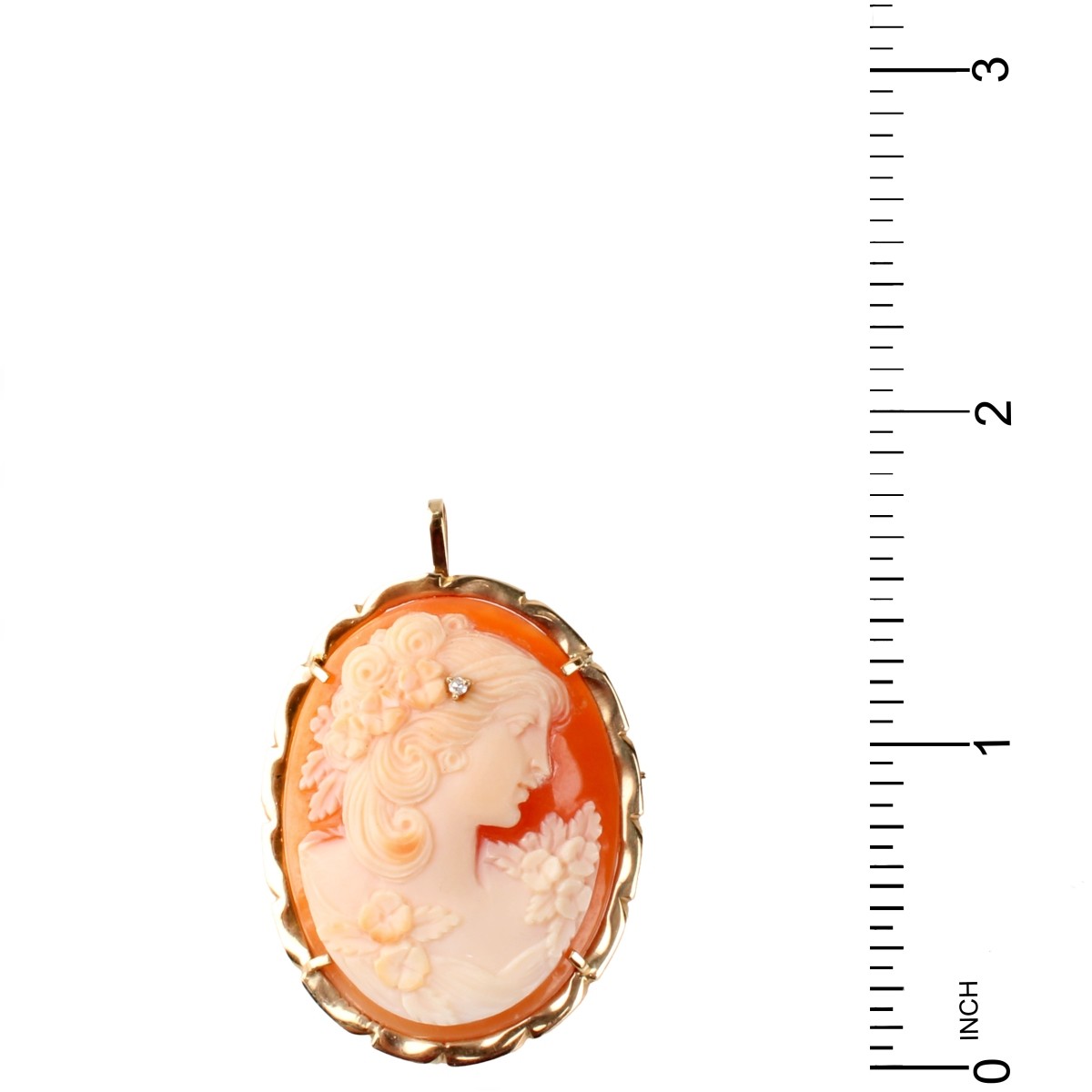 Shell and 14K Cameo Pendant / Brooch