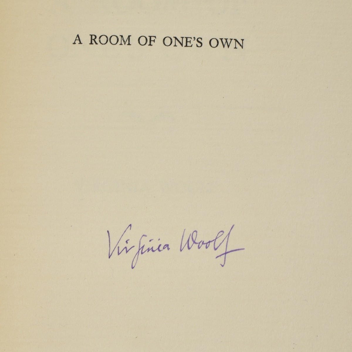 Virginia Woolf " A Room of One's Own"