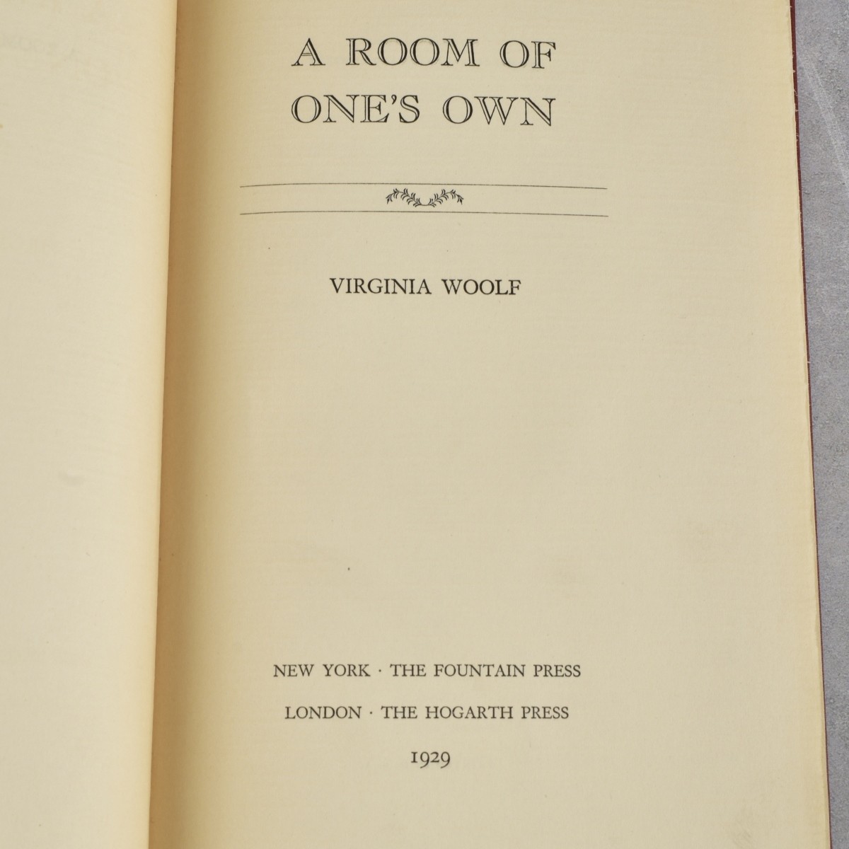 Virginia Woolf " A Room of One's Own"