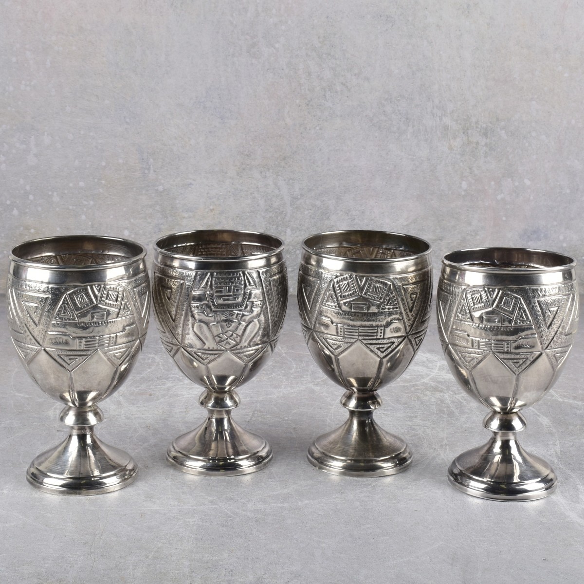 Vintage Ortega 900 Silver Goblets