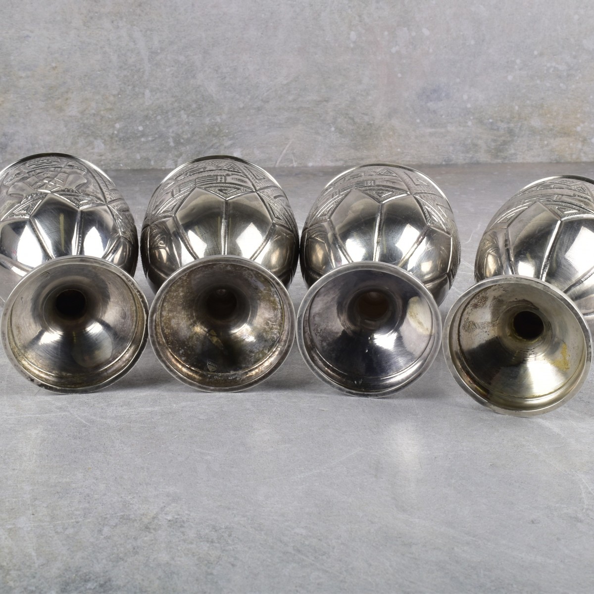 Vintage Ortega 900 Silver Goblets