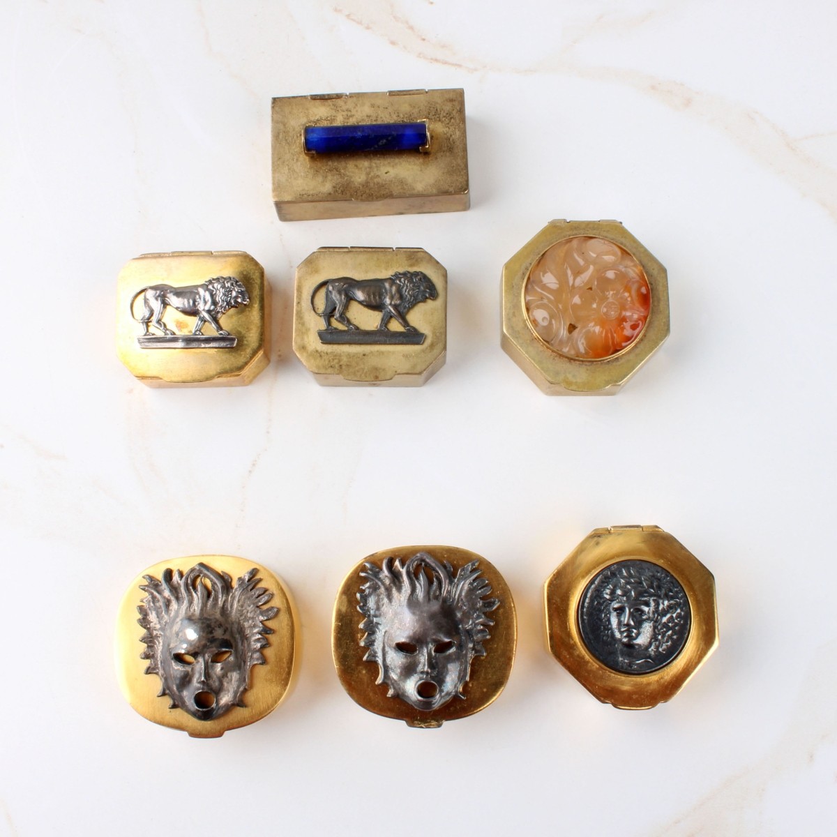 Gilt Metal Pill Boxes