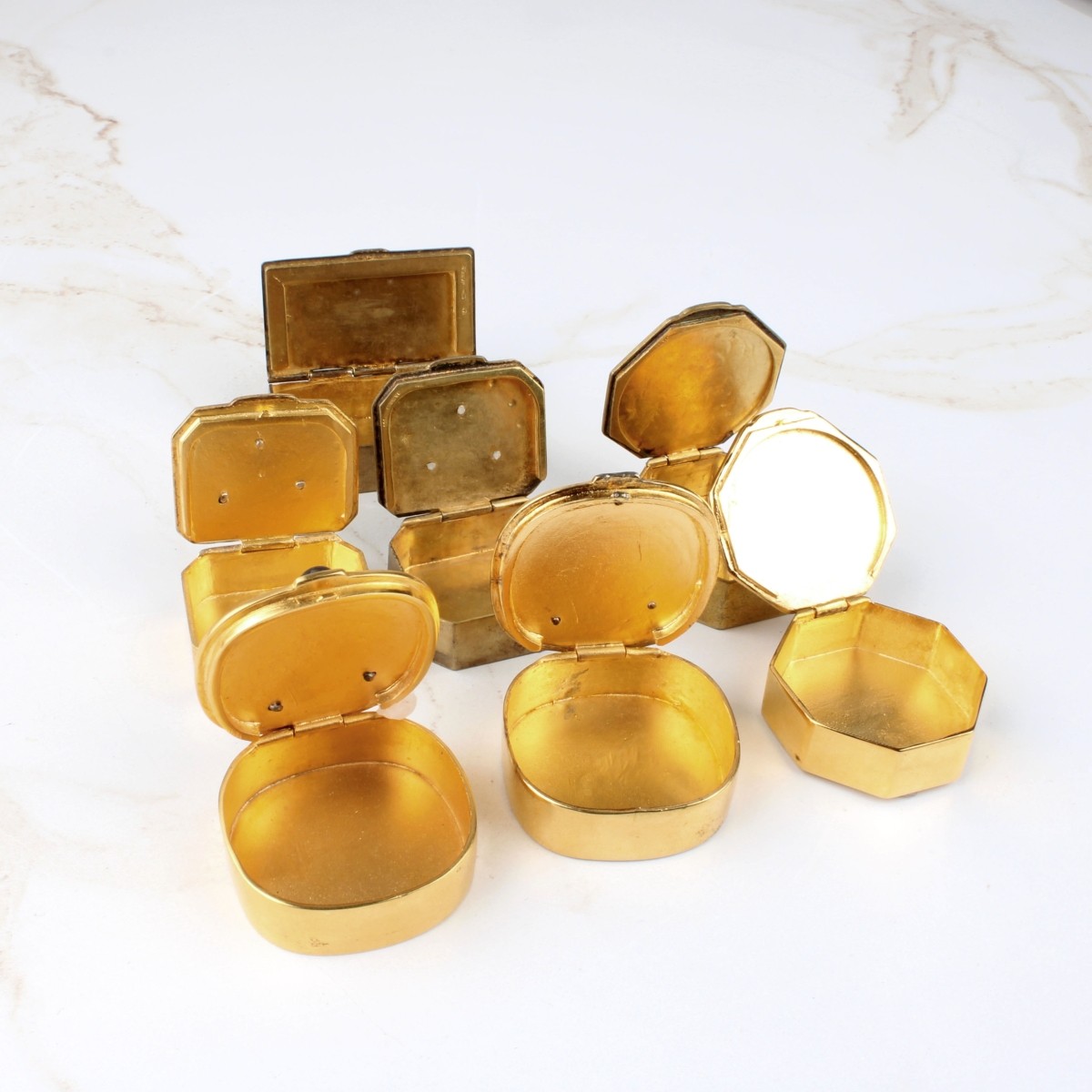 Gilt Metal Pill Boxes