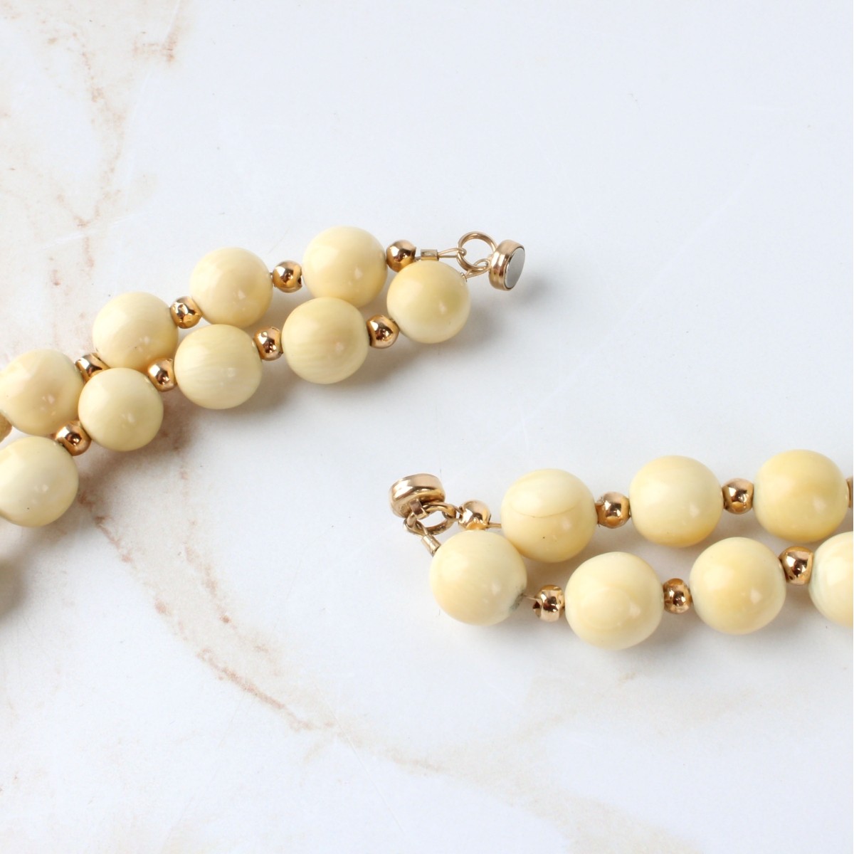 Jade, Quartz and 14K Necklace