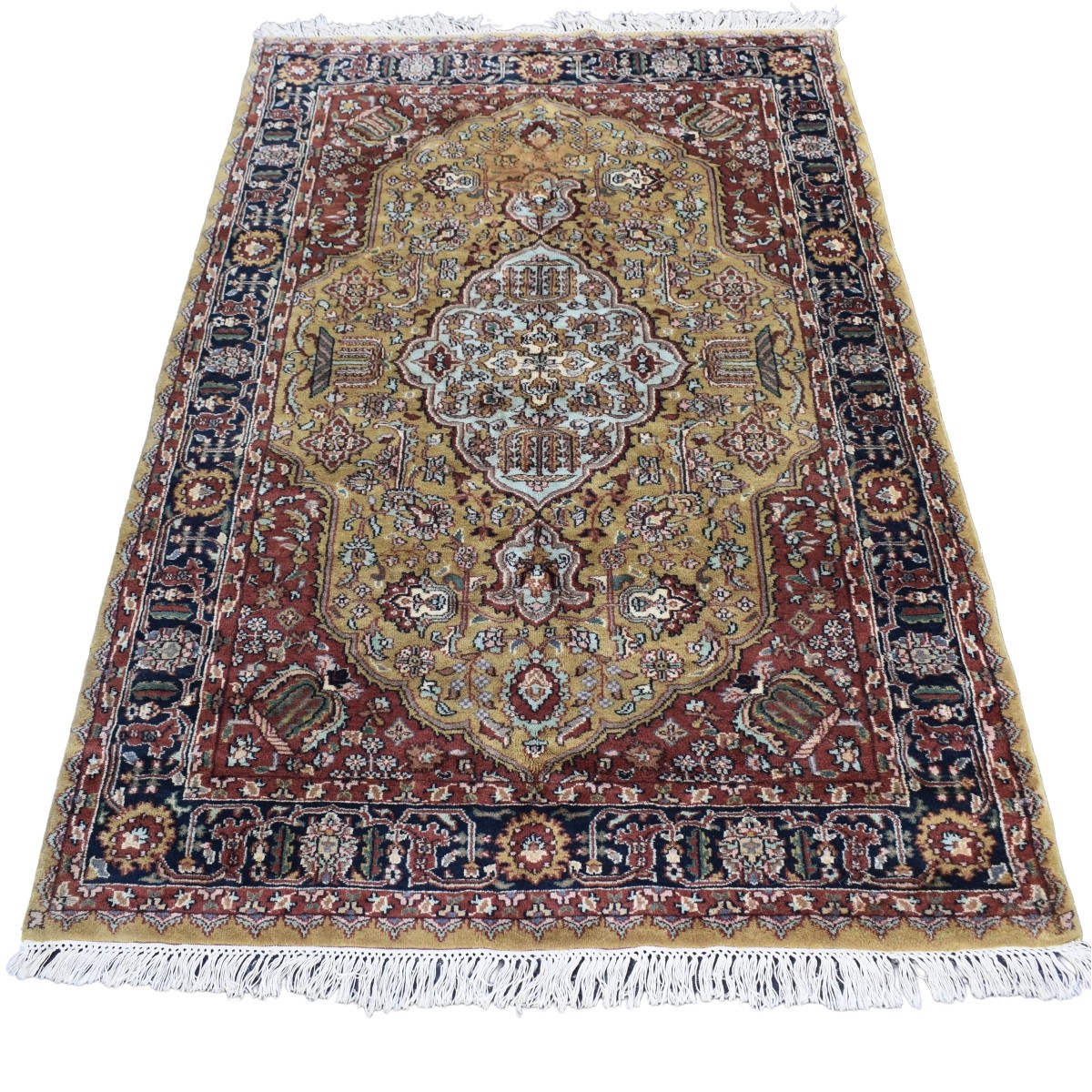 Semi-antique Persian Tabriz Silk Rug