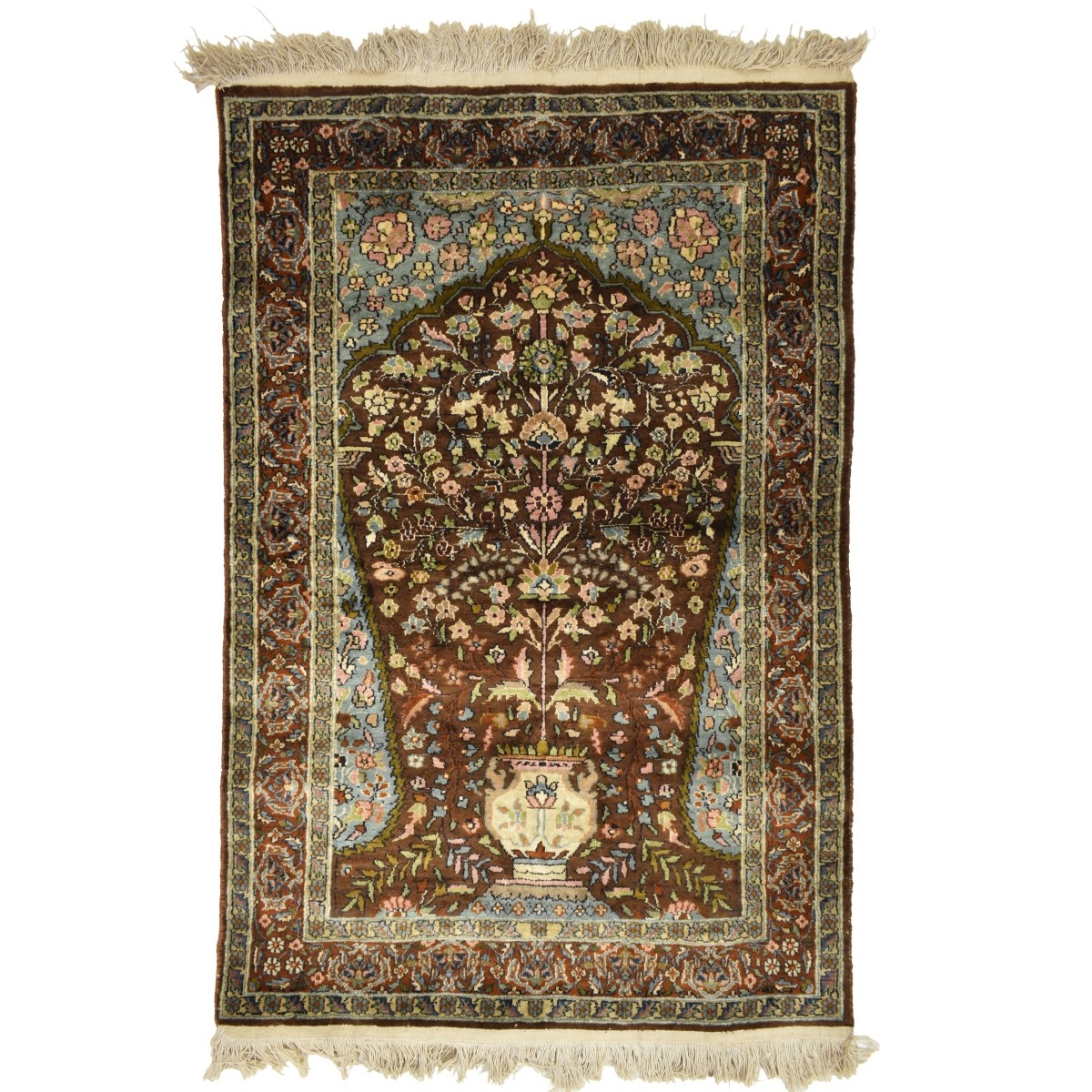 Semi-antique Persian Kashan Wool Rug