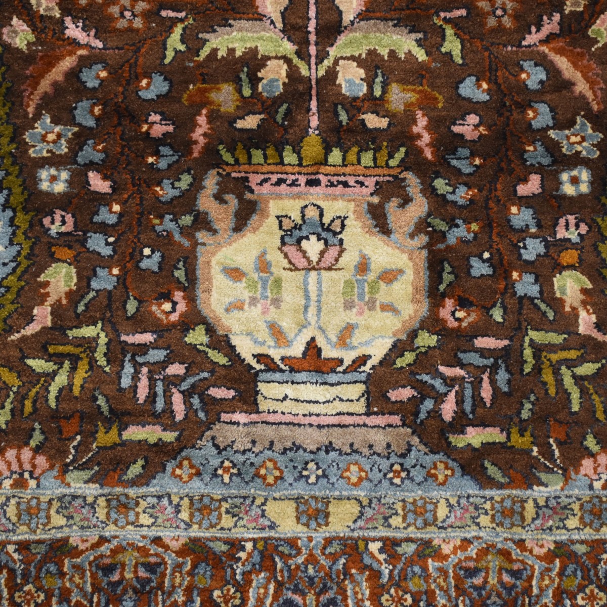 Semi-antique Persian Kashan Wool Rug