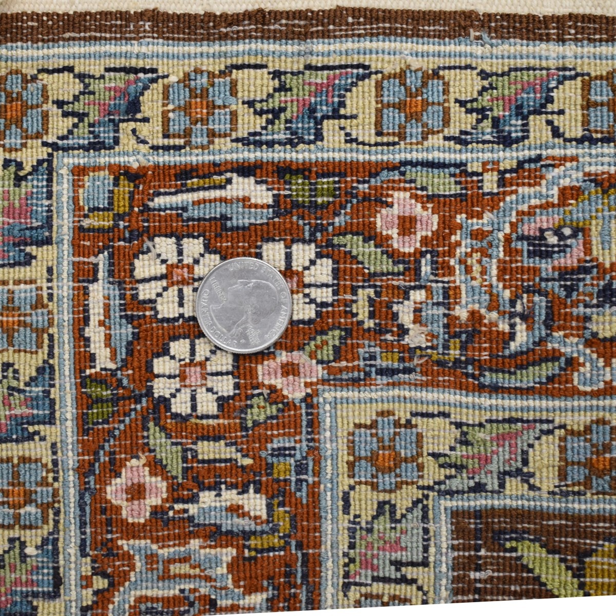 Semi-antique Persian Kashan Wool Rug