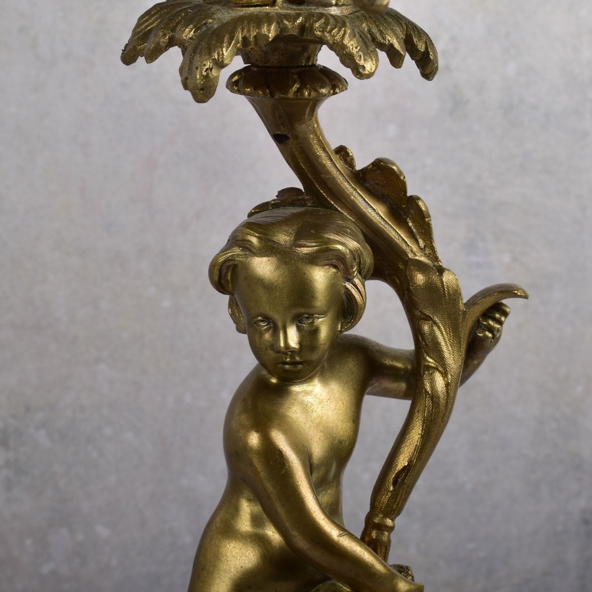 Antique French Bronze and Marble Candelabra