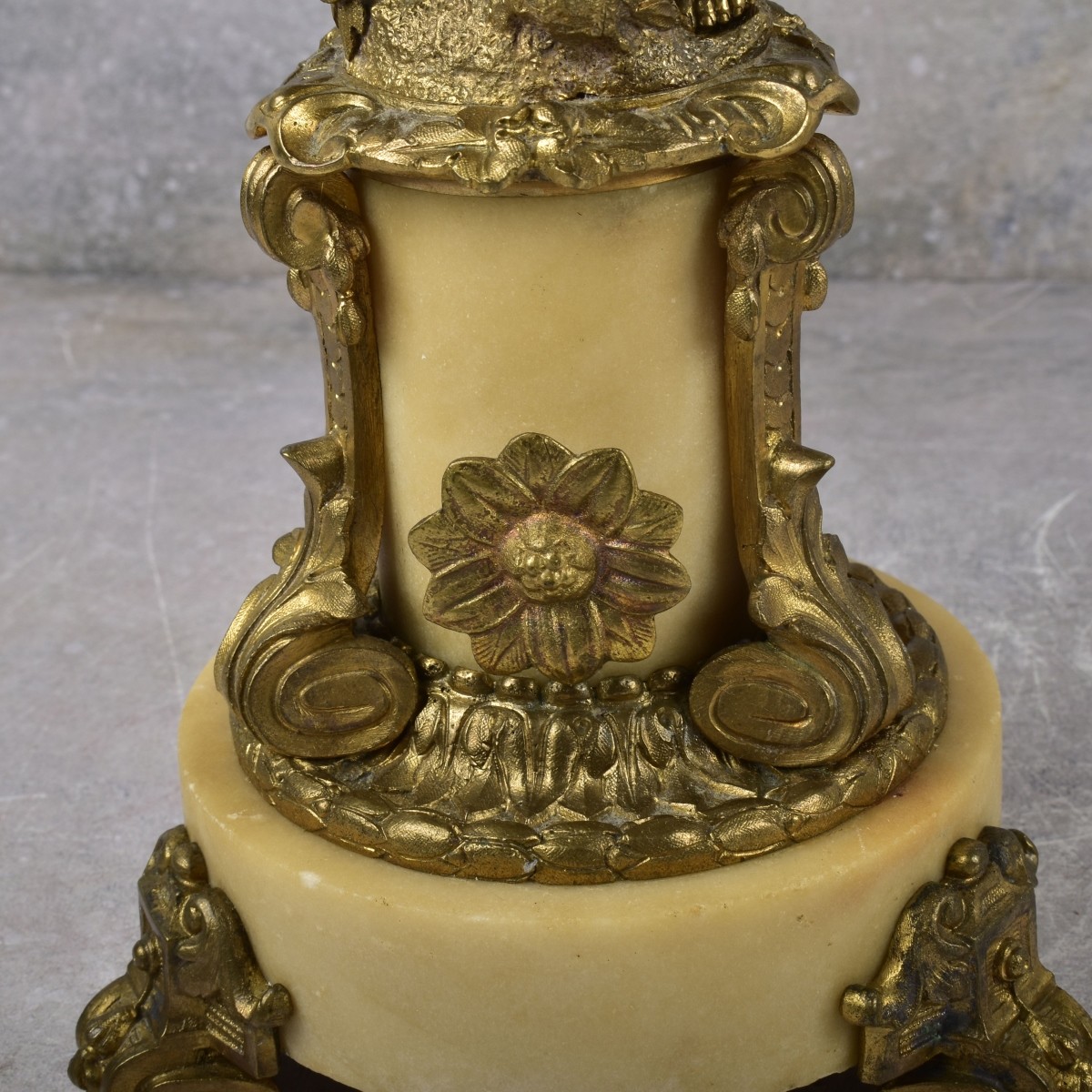 Antique French Bronze and Marble Candelabra