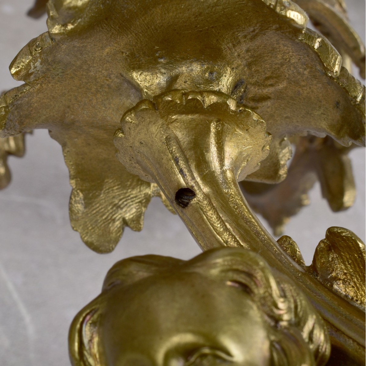 Antique French Bronze and Marble Candelabra