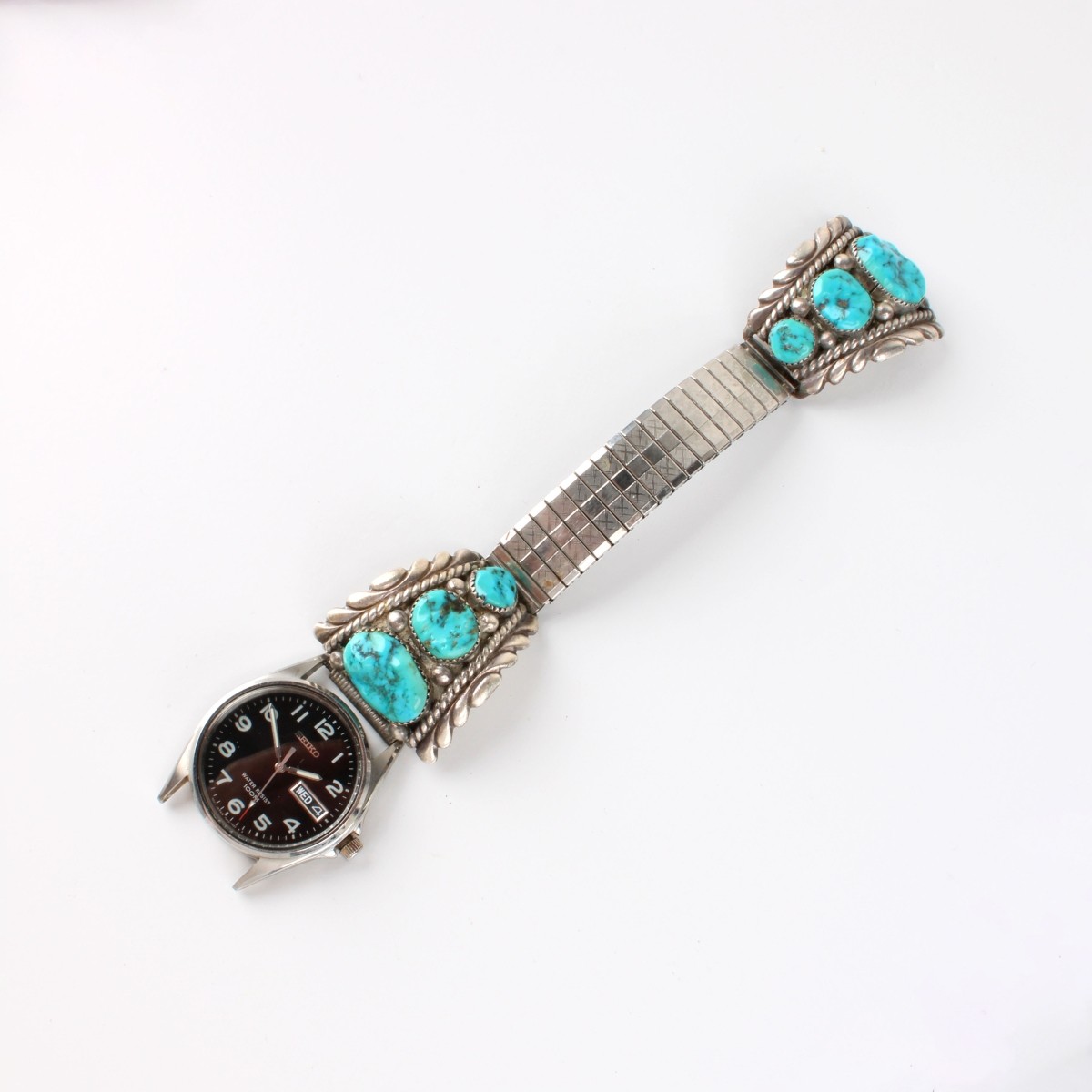 Navajo Turquoise and Sterling Watch Bracelet