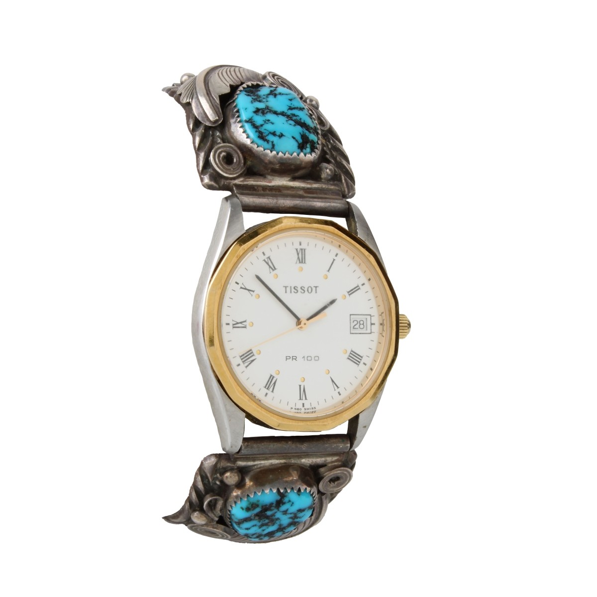 Navajo Turquoise and Sterling Watch Bracelet