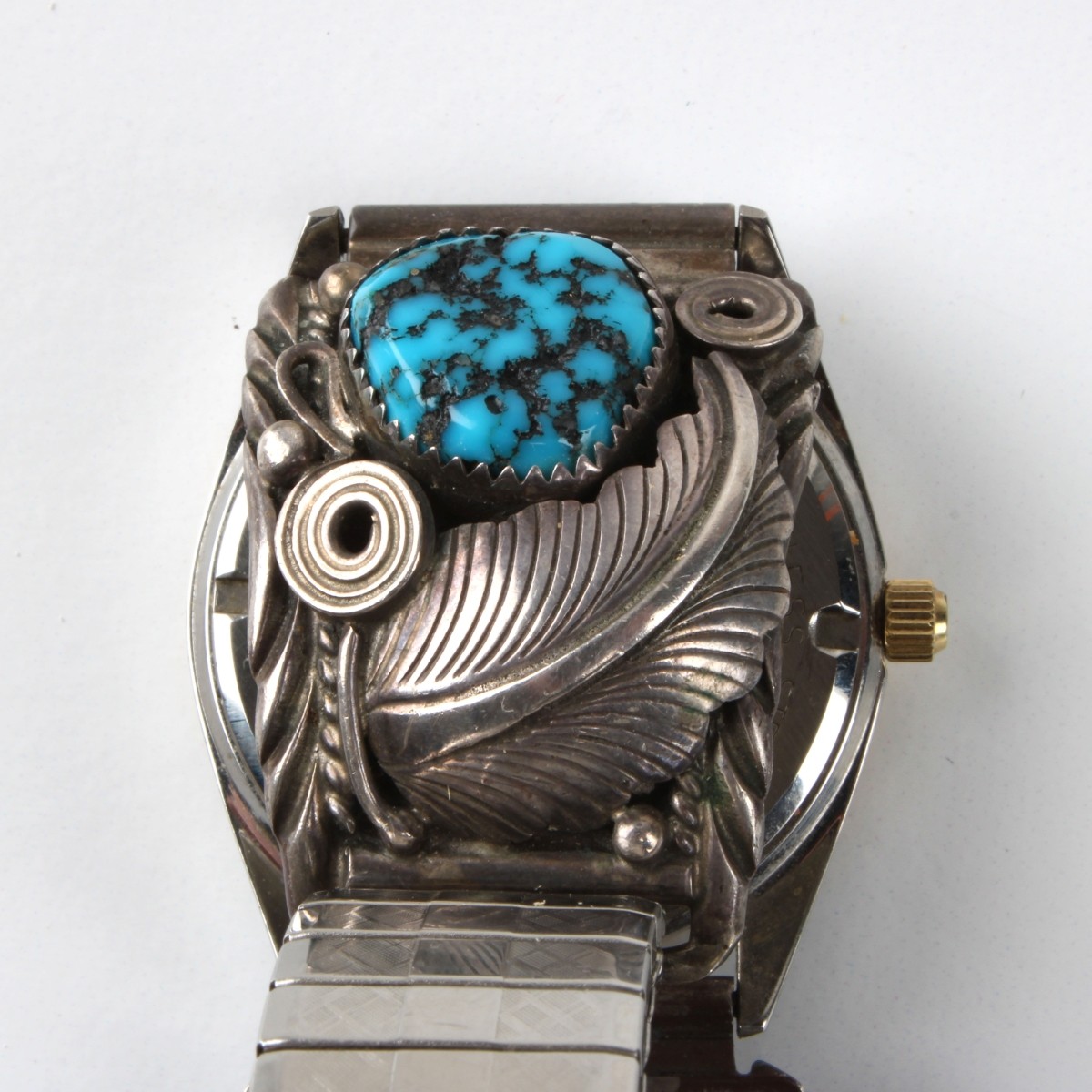 Navajo Turquoise and Sterling Watch Bracelet