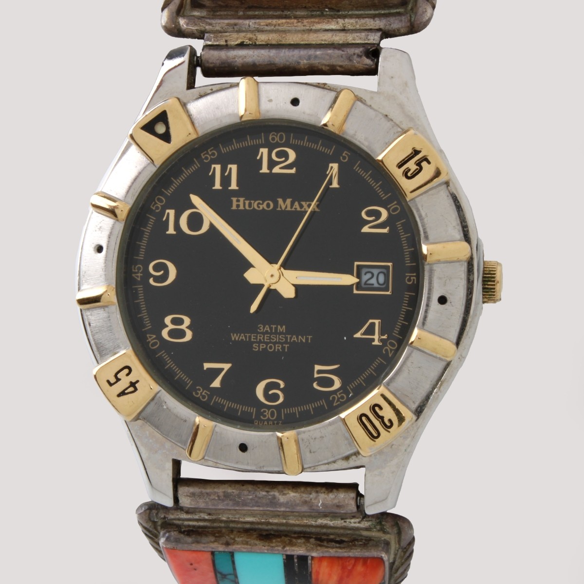 Zuni Hardstone and Silver Watch Bracelet