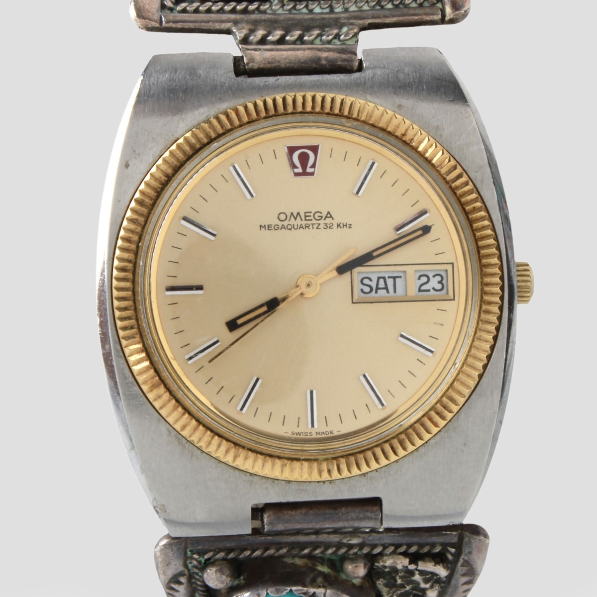 Navajo Turquoise and Sterling Watch Bracelet