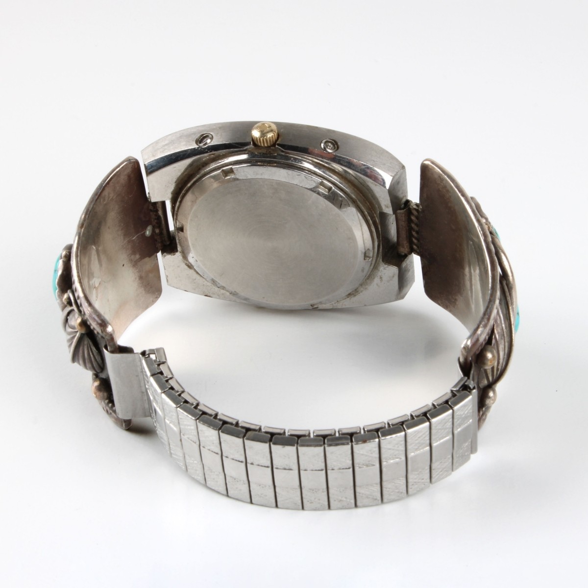 Navajo Turquoise and Sterling Watch Bracelet