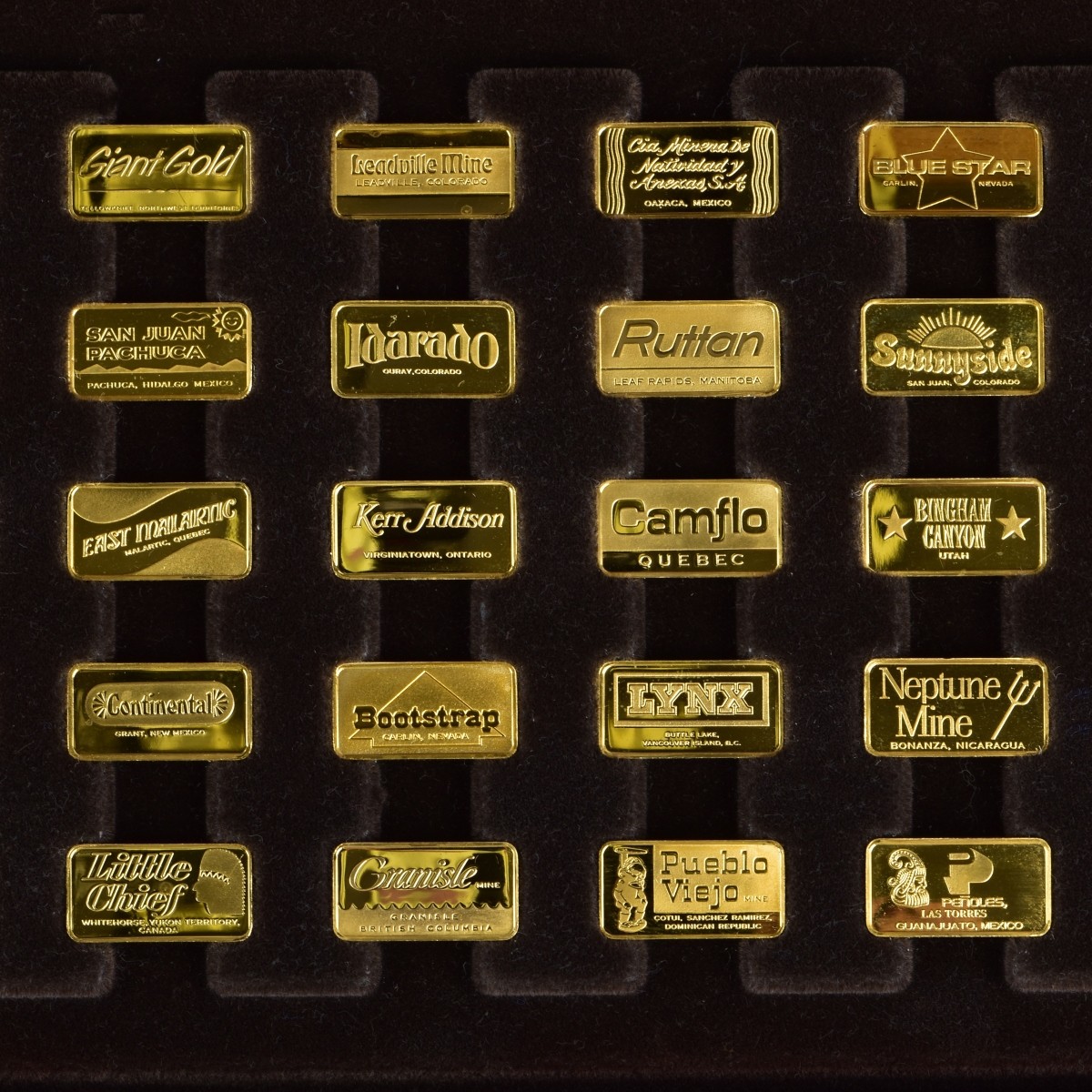 Franklin Mint 24K Gold Mine Ingot Collection